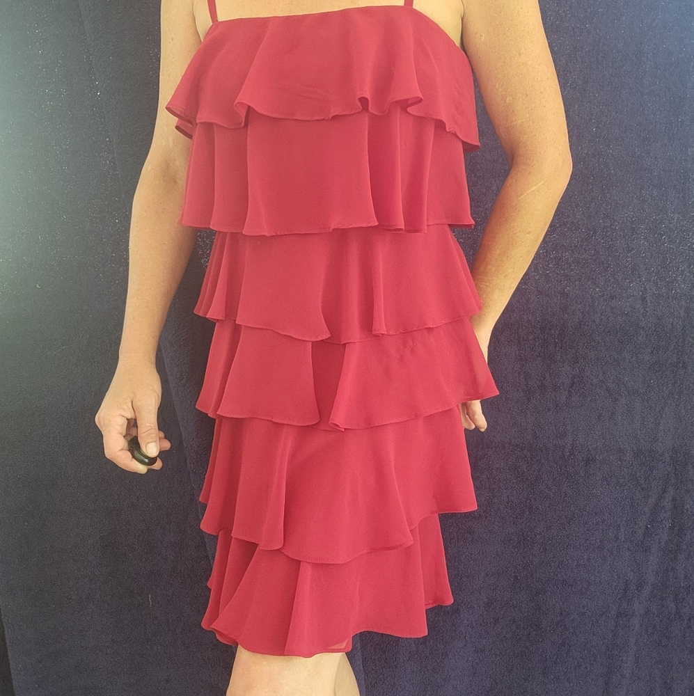 Ruffled red/maroon dress 6T